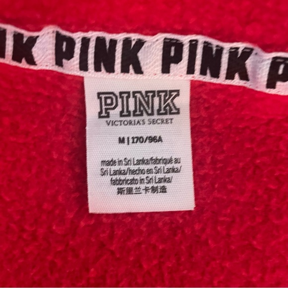 Pink Victoria’s Secret red and blue striped zip up hooded sweatshirt size M - Picture 4 of 5